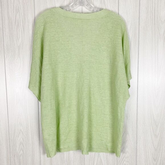 Eileen Fisher | 100% Organic Linen Knit V-Neck Top Size Medium - Picture 2 of 8
